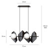 Suspension Design  Drifton Métal 4 lampes Boules Géométriques Blanches Style Moderne 