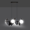 Suspension Design  Drifton Métal 4 lampes Boules Géométriques Blanches Style Moderne 