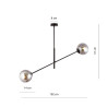 Suspension Design Linear Métal et Verre 2 lampes Boules Argentées Style Chic 