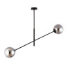 Suspension Design Linear Métal et Verre 2 lampes Boules Argentées Style Chic 