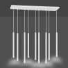 Plafonnier Design  Selter Métal 9 lampes Tubes Blanches Style Minimaliste 