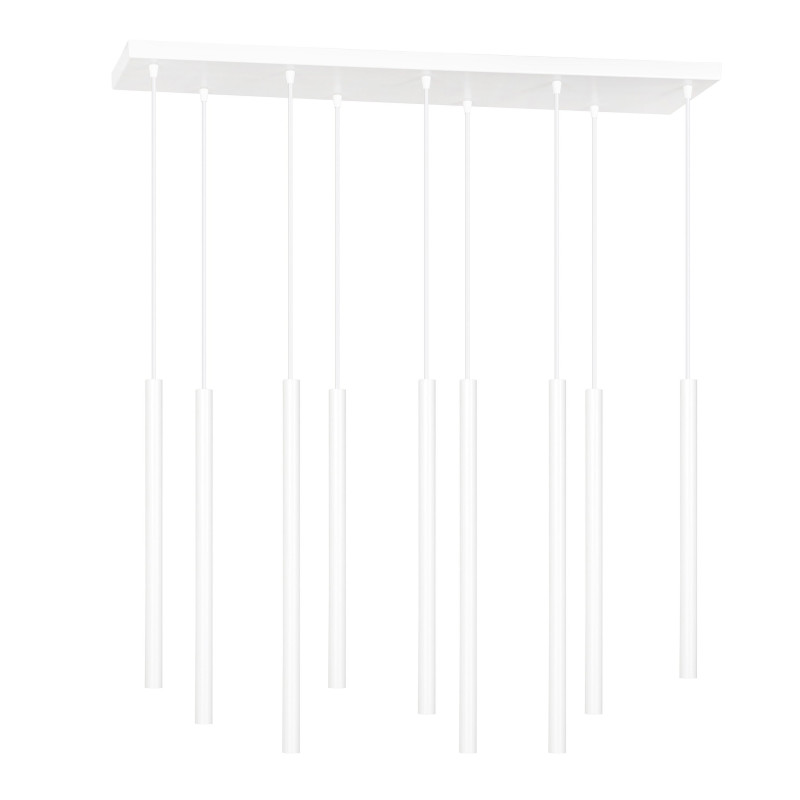 Plafonnier Design  Selter Métal 9 lampes Tubes Blanches Style Minimaliste 