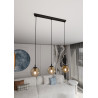 Suspension Design  Cosmo Métal 3 lampes Boules Ambrées Style Chic 