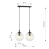 Suspension Design  Cosmo Métal 2 lampes Boules Transparentes Style Chic 