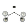 Plafonnier Design Space Métal 4 lampes Boules Destrucutré Argentées Style Chic 