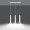 Suspension Design Luna Métal 3 lampes Tubes Blanches Style Industriel 