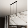 Suspension Design  Cosmo Métal 3 lampes Boules Transparentes Style Chic 