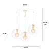 Suspension Design Albio Métal  3 lampes Rondes Cages Blanches Style Moderne 