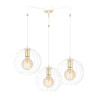 Suspension Design Albio Métal  3 lampes Rondes Cages Blanches Style Moderne 