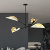 Plafonnier Design Lotus Métal 4 lampes Feuilles Blanches Style Ethnique 