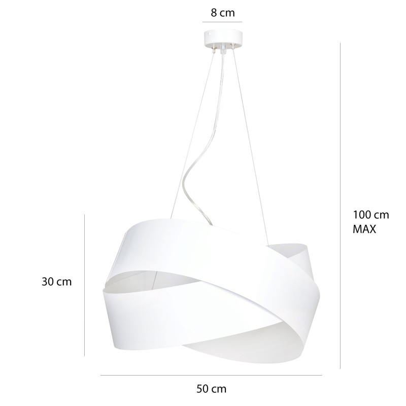 Suspension Design Vieno Métal 2 lampes Entrelacées Blanches Style Minimaliste 