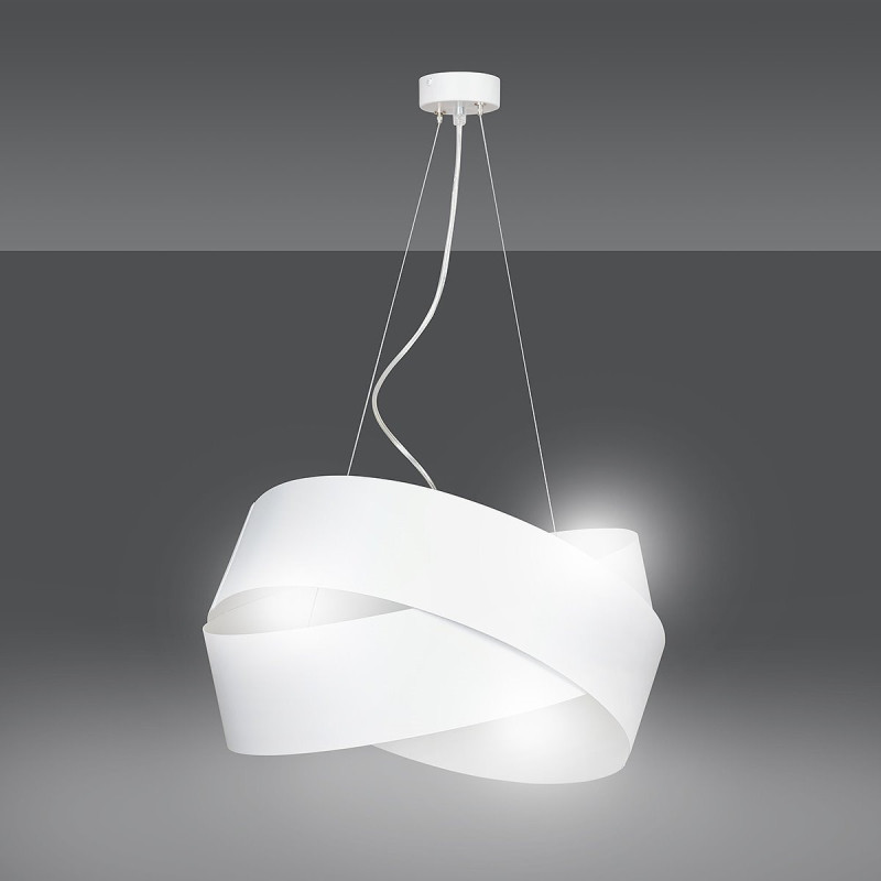 Suspension Design Vieno Métal 2 lampes Entrelacées Blanches Style Minimaliste 