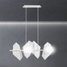 Suspension Design  Drifton Métal 4 lampes Boules Géométriques Blanches Style Moderne 