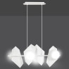 Suspension Design  Drifton Métal 4 lampes Boules Géométriques Blanches Style Moderne 