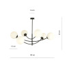 Plafonnier Design Hunter Métal 6 lampes Boules Blanches Style Chic 