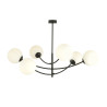 Plafonnier Design Hunter Métal 6 lampes Boules Blanches Style Chic 