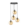 Suspension Design  Cosmo Métal 4 lampes Boules Ambrées Style Chic 