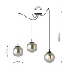 Suspension Design  Gigi Métal 3 lampes Boules Argentées Style Chic 