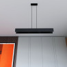 Suspension Design Gentor Métal 4 lampes Rectangles Noires Style Minimaliste 