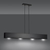 Suspension Design Gentor Métal 4 lampes Rectangles Noires Style Minimaliste 