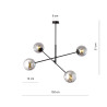 Suspension Design Linear Métal et Verre 4 lampes Boules Argentées Style Chic 