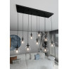 Suspension Design  Cosmo Métal 9 lampes Boules Transparentes Style Chic 