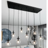 Suspension Design  Cosmo Métal 9 lampes Boules Transparentes Style Chic 