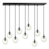 Suspension Design  Cosmo Métal 9 lampes Boules Transparentes Style Chic 