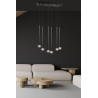 Plafonnier Design  Selter Métal 6 lampes Tubes Noires Style Minimaliste 