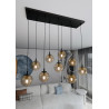 Suspension Design  Cosmo Métal 9 lampes Boules Ambrées Style Chic 