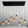 Suspension Design  Cosmo Métal 9 lampes Boules Ambrées Style Chic 