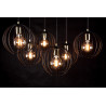 Suspension Design Albio Métal  3 lampes Rondes Cages Noires Style Moderne 