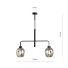 Suspension Design Lukka Métal 2 lampes Déportées Argentées Style Minimaliste 