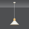 Suspension Design Rowen Métal / Bois une Lampe Evasé Blanc Style Scandinave 