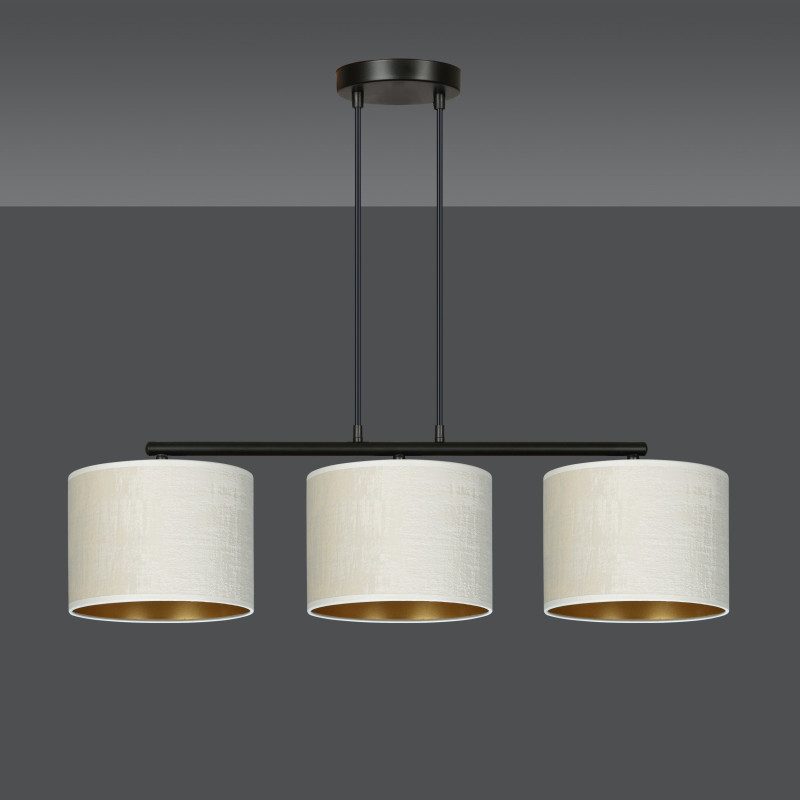 Suspension Design Hilde Métal 3 lampes Cylindres Blanches Style Moderne 