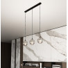 Suspension Design  Cosmo Métal 3 lampes Boules Argentées Style Chic 