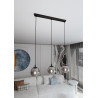 Suspension Design  Cosmo Métal 3 lampes Boules Argentées Style Chic 