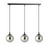 Suspension Design  Cosmo Métal 3 lampes Boules Argentées Style Chic 