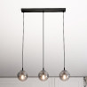 Suspension Design  Cosmo Métal 3 lampes Boules Argentées Style Chic 