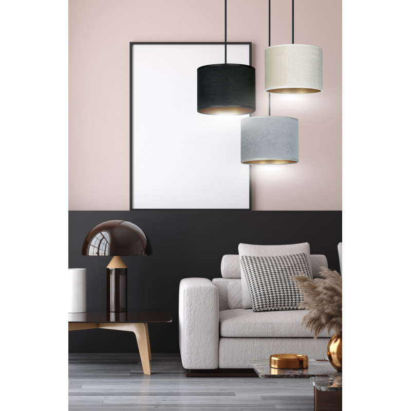 Suspension Design Hilde Métal 3 lampes Cylindres Noires, Grises et Blanches Style Moderne 