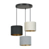 Suspension Design Hilde Métal 3 lampes Cylindres Noires, Grises et Blanches Style Moderne 