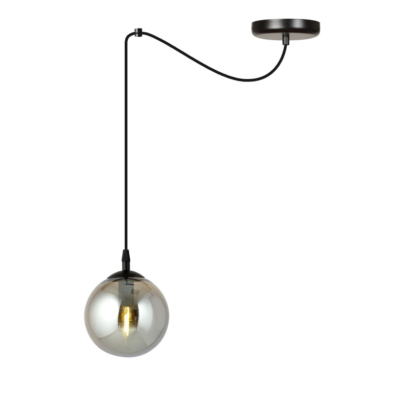 Suspension Design Gigi Métal une Lampe Boule Argentée Style Chic 