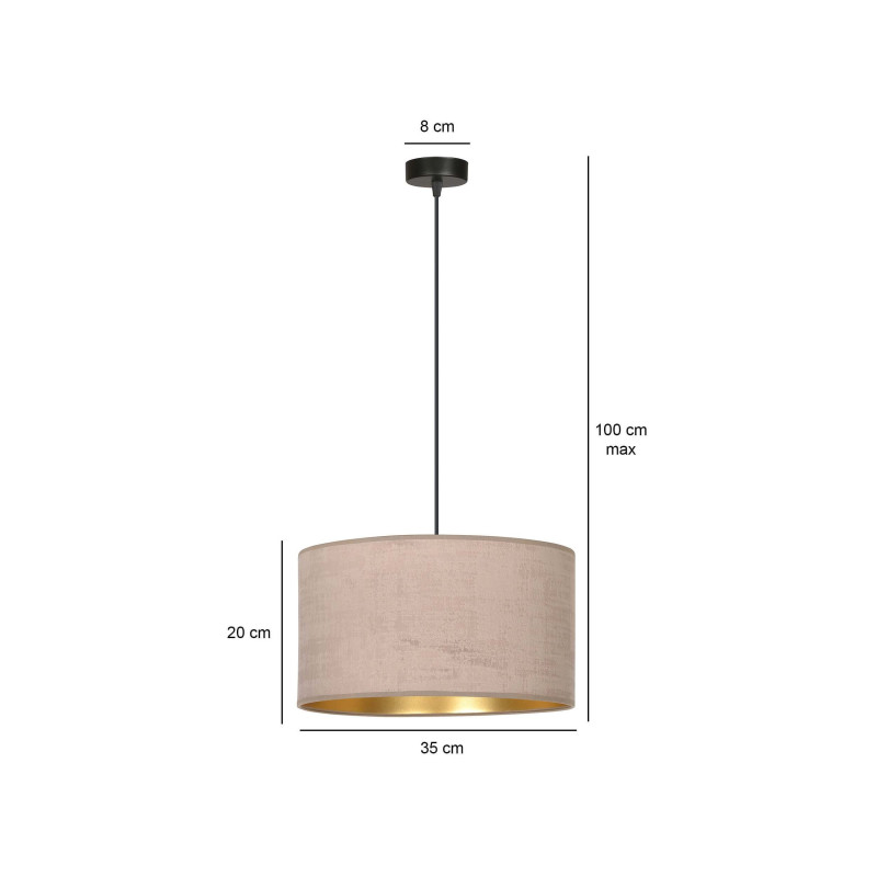 Suspension Design Hilde Métal une Lampe Cylindre Rose Style Moderne 