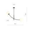 Plafonnier Design Hunter Métal 2 lampes Boules Blanches Style Chic 