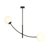 Plafonnier Design Hunter Métal 2 lampes Boules Blanches Style Chic 