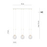 Suspension Design Glam Métal 3 lampes Boules Filiformes Blanches Style Chic 