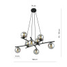 Suspension Design Essa Métal 8 lampes Boules Déportées Argentées Style Moderne 