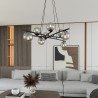 Suspension Design Essa Métal 8 lampes Boules Déportées Argentées Style Moderne 