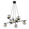 Suspension Design Essa Métal 8 lampes Boules Déportées Argentées Style Moderne 