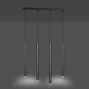 Plafonnier Design  Selter Métal 4 lampes Tubes Noires Style Minimaliste 